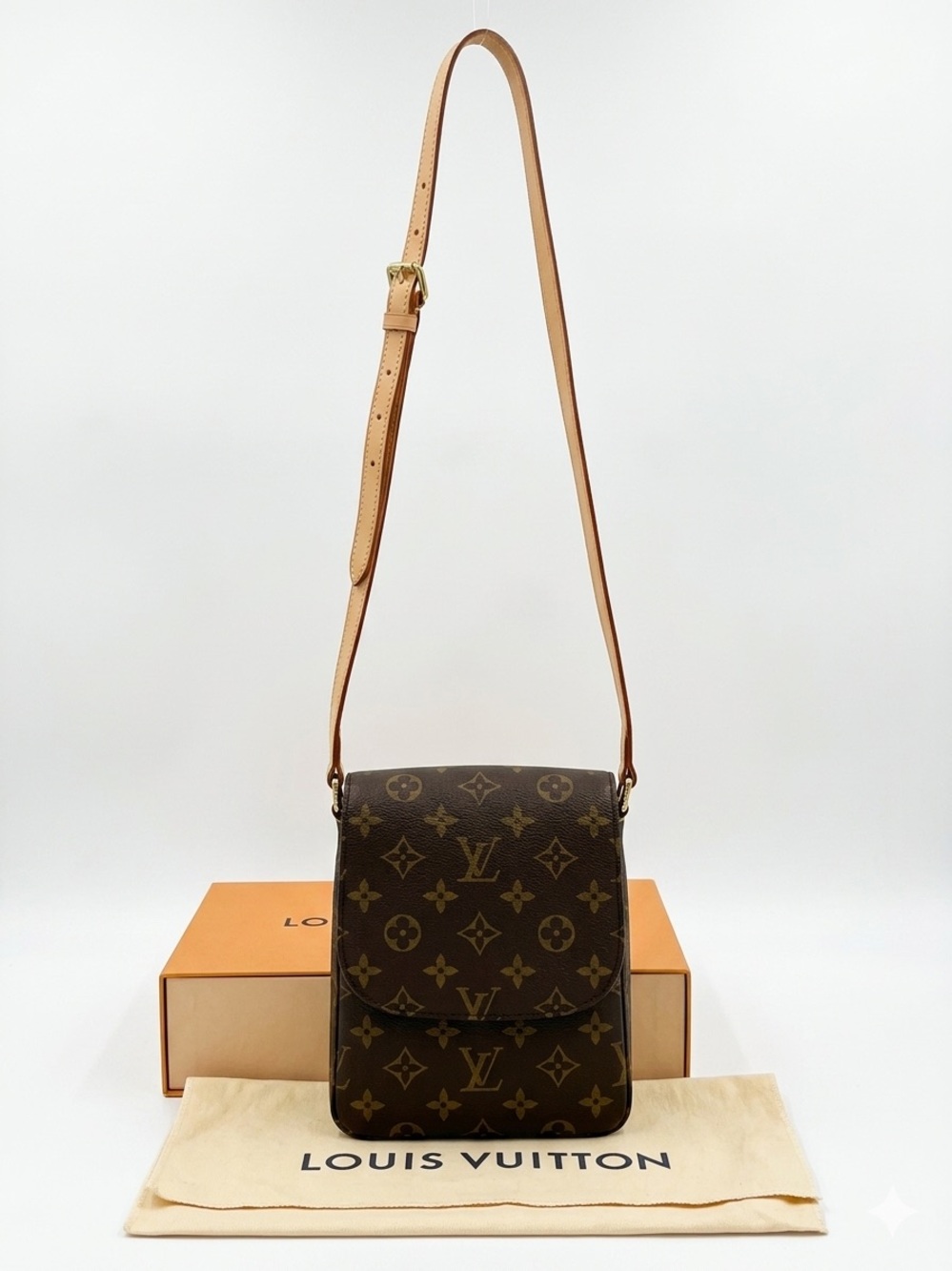 Louis Vuitton Monogram Crossbody Bag - Brown/Tan Strap
